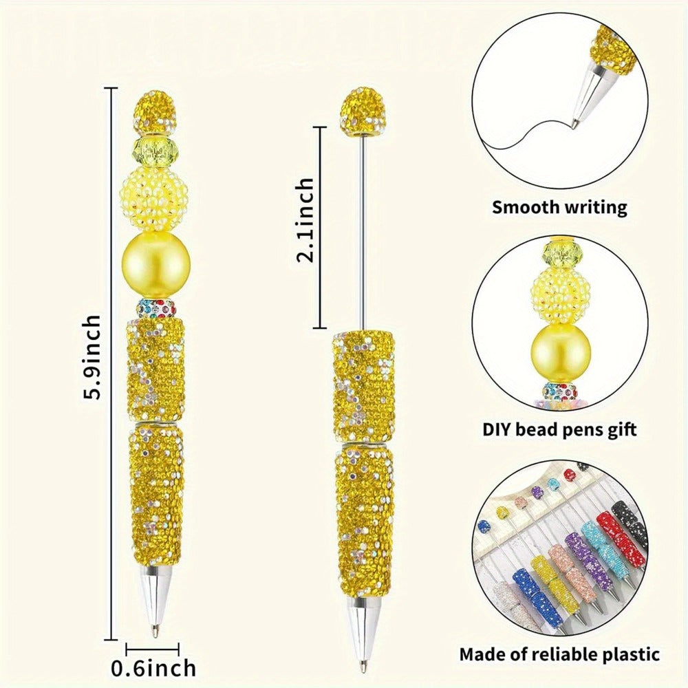 Glitter Beaded Pens Set 20pcs Sparkly String Bead Ballpoint Pens Colorful Fun Writing Pens for Office School Party Favors Wedding Gifts