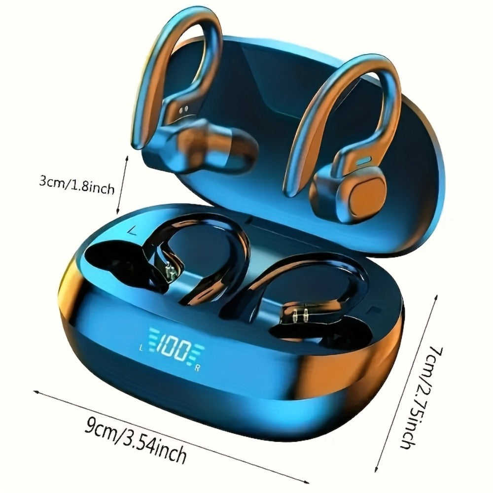 Wireless Earbuds Bluetooth 5.4 with LED Screen Case, Condenser Mic and Auto Pairing in Black