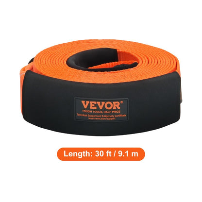 Tow Strap Recovery Kit 3 Inch x 30 ft Breaking Strength Triple Reinforced Loop Sleeves D-Ring for Entryways, Bedrooms and Living Spaces