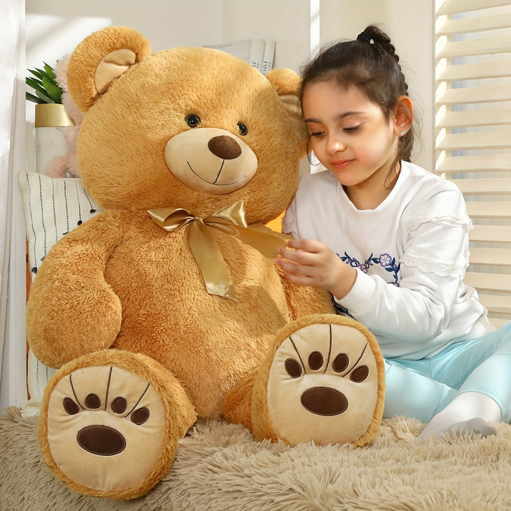 Stuffed Animal Giant Brown Teddy Bear with Oversized Seated Shape and Photo-Color Option for Room Decor