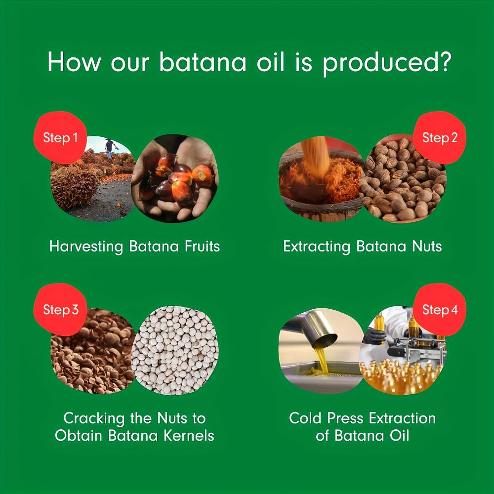 Batana Oil Cold Pressed Pure Hair & Scalp Treatment – Deep Moisturizing Conditioner with Jojoba Oil for Dry Damaged Hair, Frizz Control