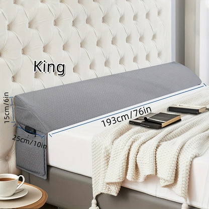 Mattress Gap Wedge Pillow in Twin, Full, Queen or King with Grey, White and Bamboo-Labeled Options
