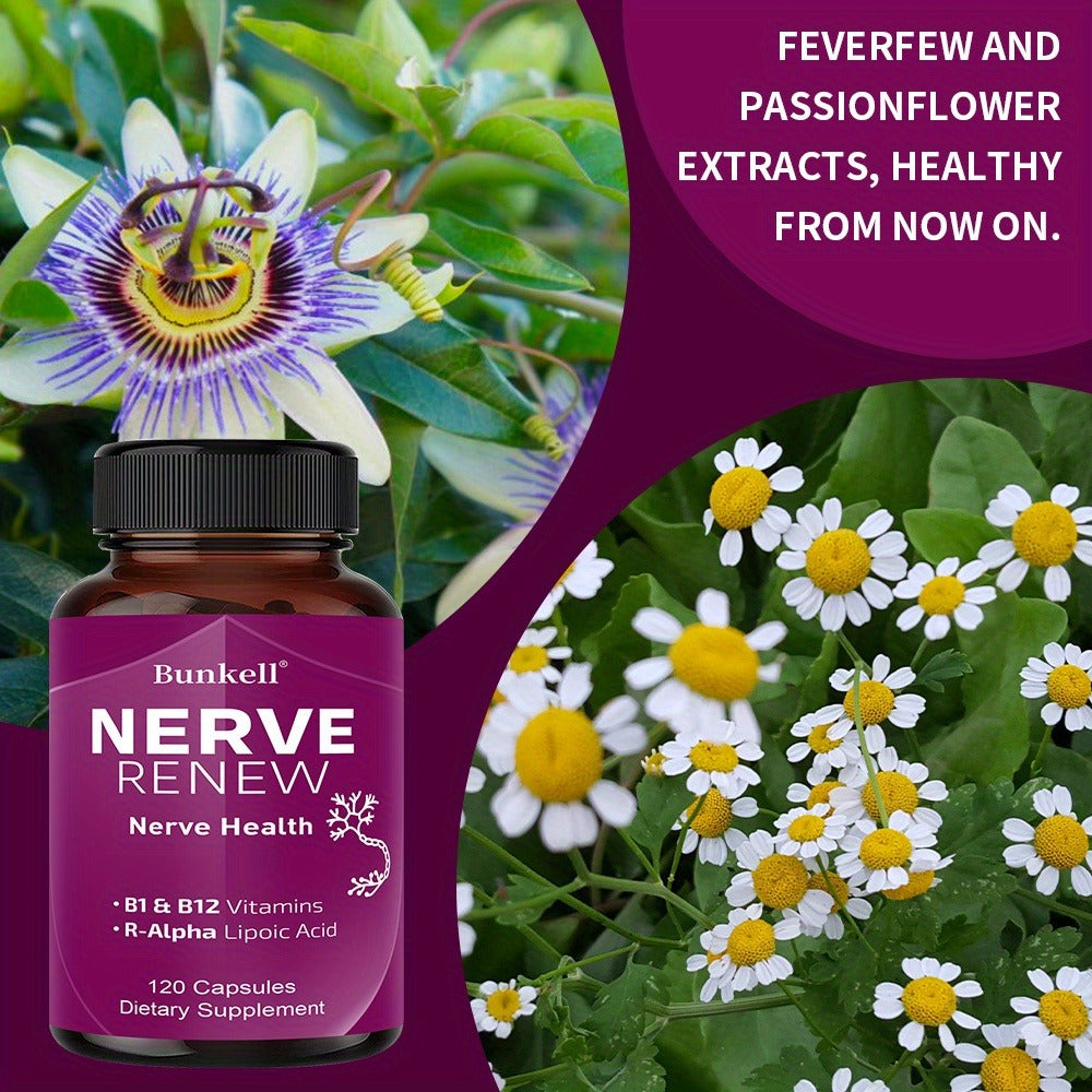 Neurohealth Supplement with Vitamins B1 & B12, Brain, Nerve & Energy Support Premium Formula for Women & Men