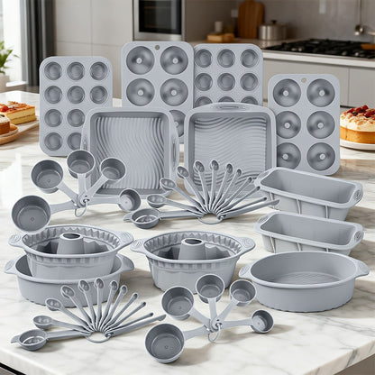 Baking Pan Set Nonstick Carbon Steel Cookie Sheets Roasting Pans Round Cake Muffin Pizza for Home Cooking, Dining and Outdoor Meals