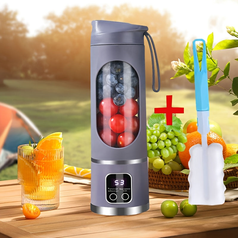 Portable Juicer USB Rechargeable with LED Display - Handheld Personal Blender for Smoothies, Juice & Ice Crush
