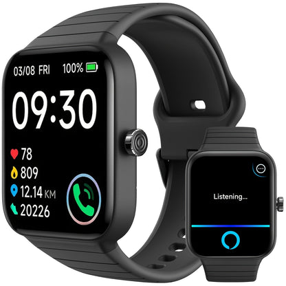 Smartwatch with Alexa Built-in FAWEIO 1.95" Large Display, Wireless Calling, 100+ Sport Modes, Pedometer Heart Rate Sleep Blood