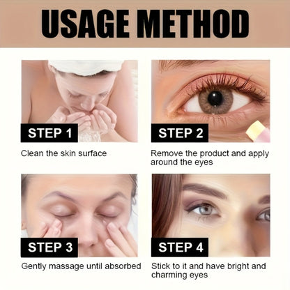 Two-Piece Caffeine-Labeled Eye Cream Stick Set with Coordinated Peach-Print Twist-Up Tube Design