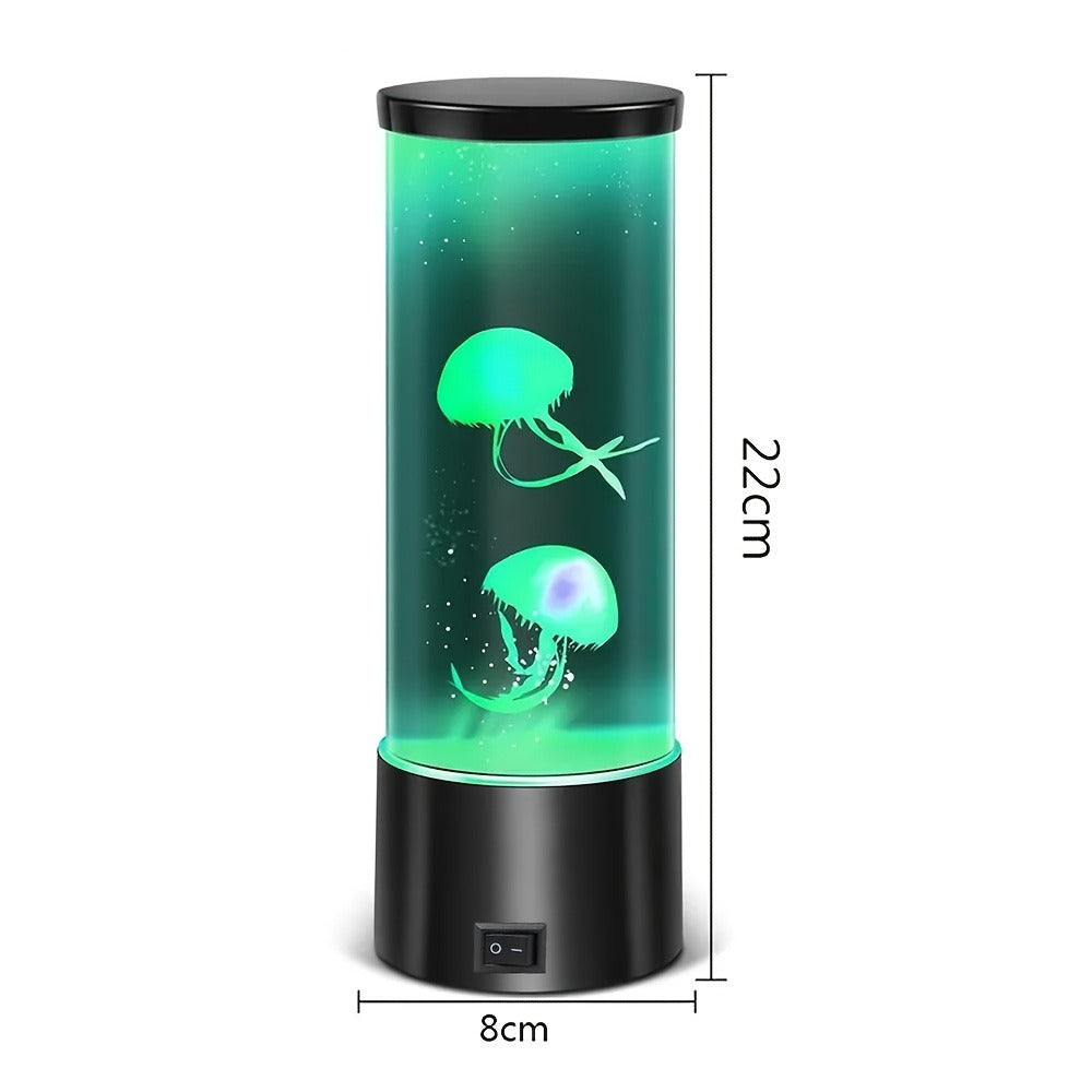 Jellyfish Lamp Deep Sea Atmosphere Night Light - Lifelike Color Changing LED Jellyfish Lava Lamp for Bedroom