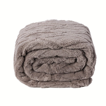 Textured Flannel Blanket in Rhinestone, Wheat-Ear, Checker and Solid Styles with Throw or Queen Options