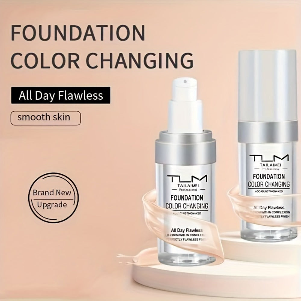 Color-Change Label Liquid Foundation Three-Bottle Set with Pump Tops and One 3pcs Checkout Option