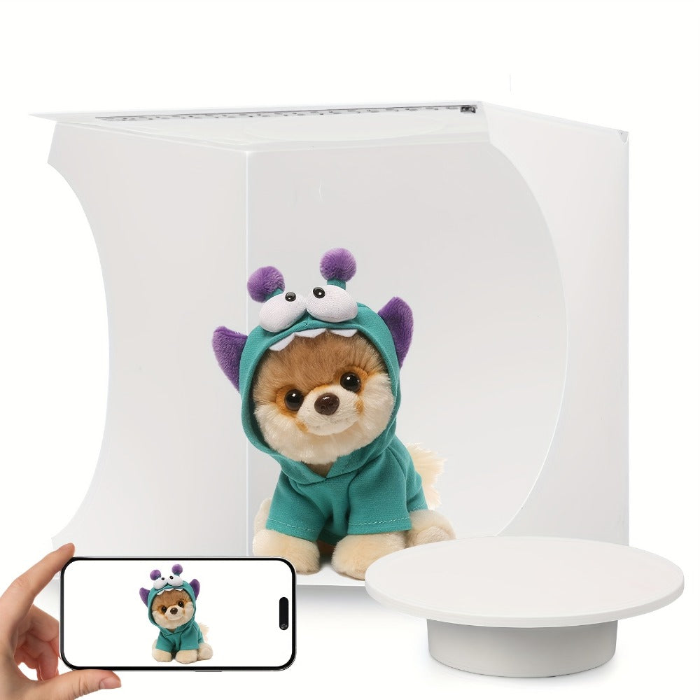 Photo Studio Lightbox Kit with 360 Motorized Turntable 6 Color Backdrops Foldable Fabric Tent for an Everyday Personal Care Routine