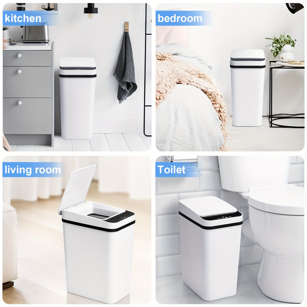 Motion Sensor Trash Can 2-Pack, 2.8 Gallon Touchless Slim Garbage Can with Auto Lid for an Everyday Personal Care Routine