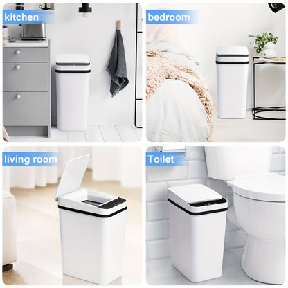 Motion Sensor Trash Can 2-Pack, 2.8 Gallon Touchless Slim Garbage Can with Auto Lid for an Everyday Personal Care Routine