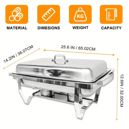 Chafing Dishes Buffet Set 9QT Stainless Steel Food Warmer Trays for Parties Hotel Christmas – 1/2/4/6/8 Pack