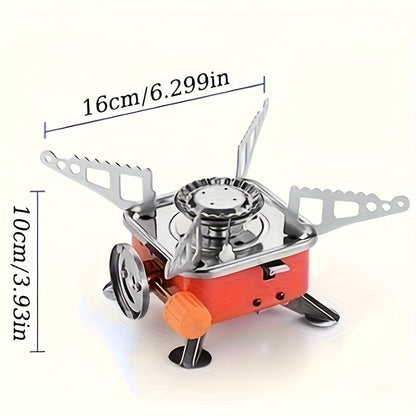 Windproof Camp Stove 3500W Portable Foldable Gas Burner Piezoelectric Ceramic Ignition Compact for Garden, Patio and Yard Use