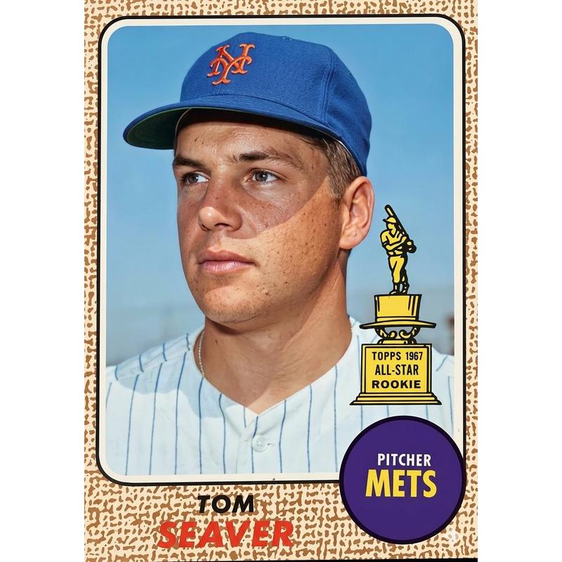 Sports Trading Cards, 1968 Topps-Labeled Baseball Mystery Display Slab with One Random Card for Collectors