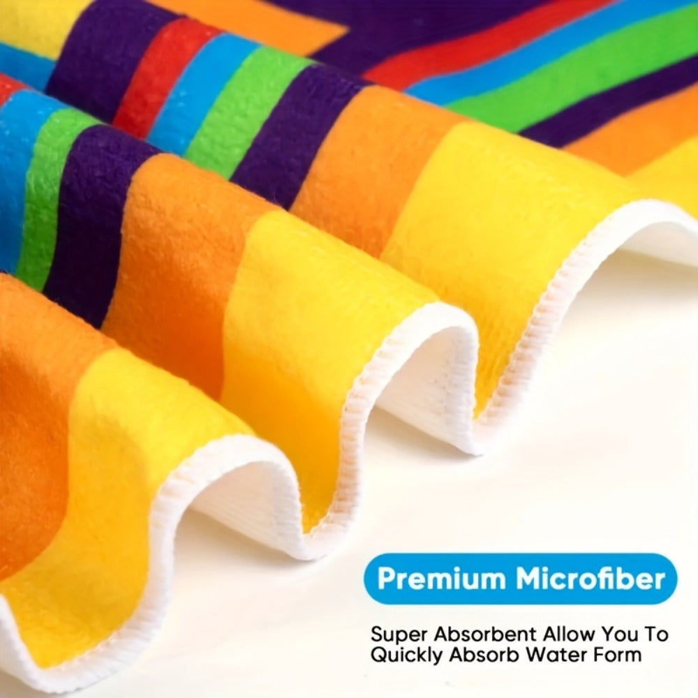 XL Bath Towel Extra Large 70x31 Inch Ultra Microfiber Shower Towel Striped Tropical Home Hotel Bathroom
