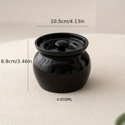 Ceramic Steam Stewing Pot - Water-Separated Clay Pot for Soups, Stews & Slow Cooking, Household Steaming Pot with Lid for One Person