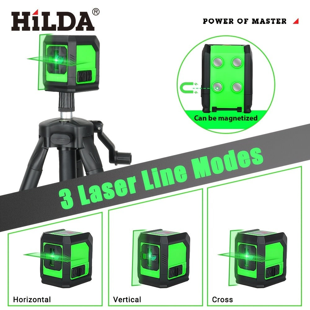 Green-and-Black Cross-Line Laser Level in Two Kits with Optional Black Tripod Checkout Pictured