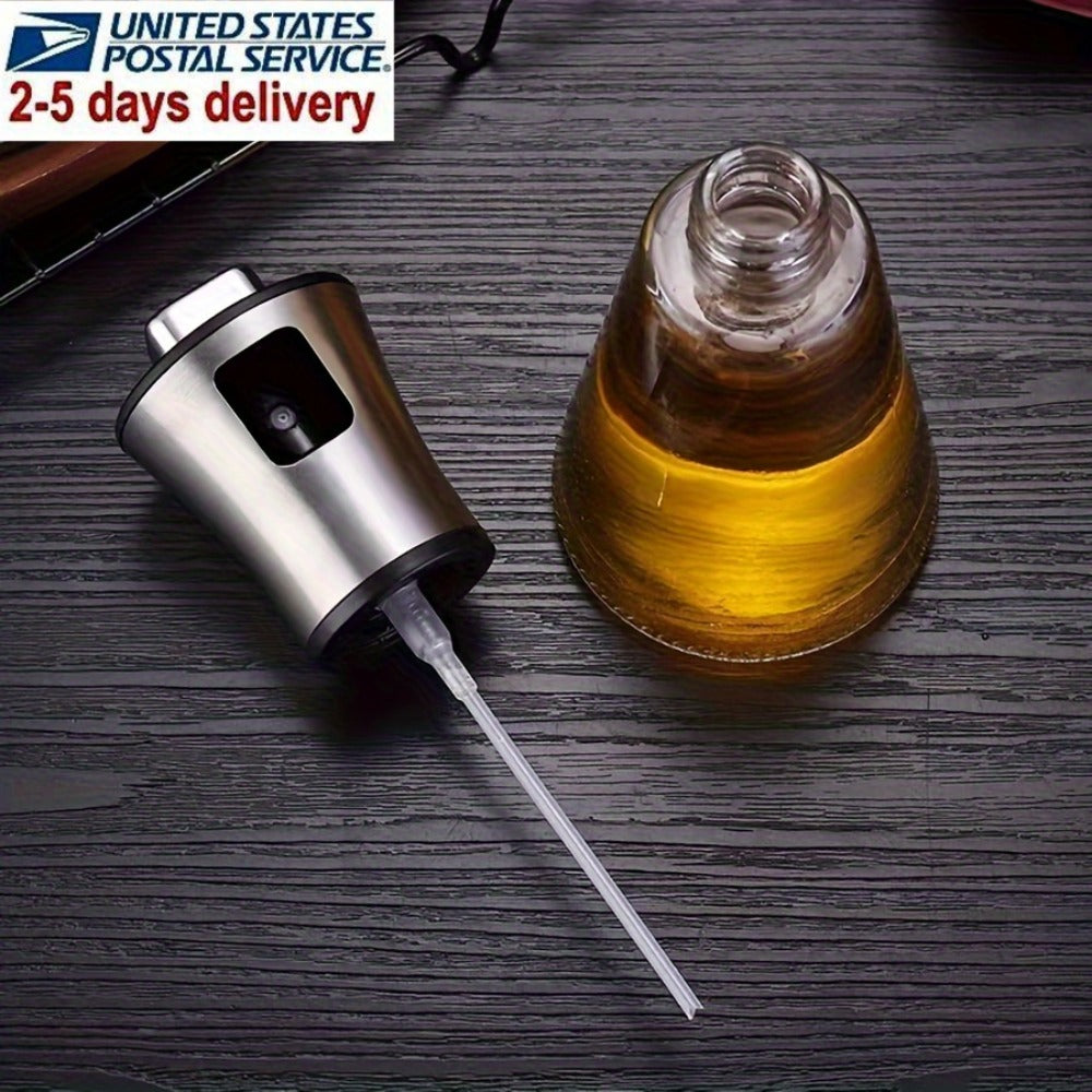 Oil Sprayer for Cooking Stainless Steel, Pressurized Glass Olive Oil Spray Bottle for Kitchen BBQ Grilling Baking Air Fryer
