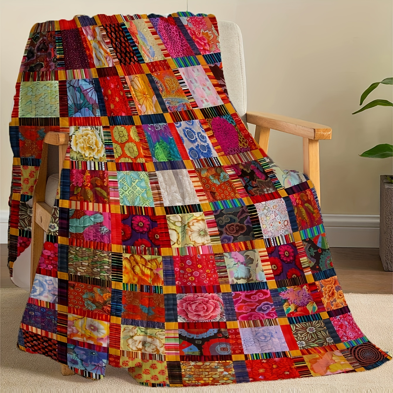 Fleece Throw Blanket Geometric Space Lodge Pattern – Ultra Soft Flannel Cozy Bed Sofa Blanket 60x80 Inches