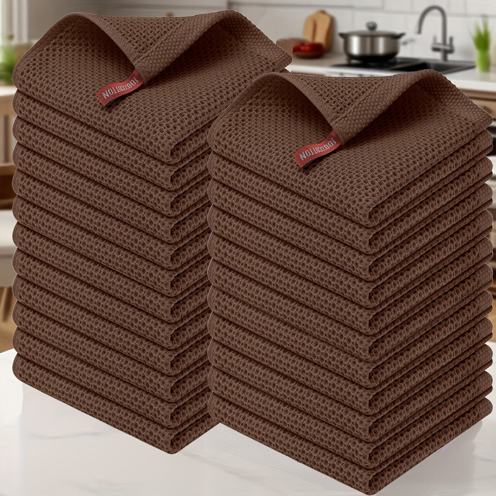 Kitchen Dish Cloths 23pcs 100% Cotton Waffle Weave Ultra Dish Towels 12x12 Inch for Cooking Cleaning Wiping Hands Kitchen Decor Gift