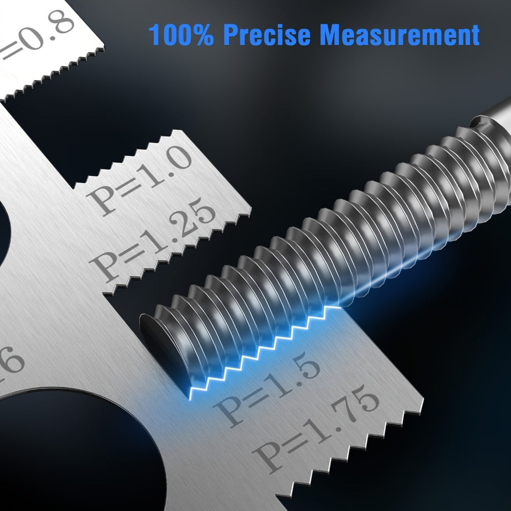 Tap and Die Set Metric, 12-Piece & 40-Piece M3-M12 Thread Plug Straight Taper with Pitch Calipers & Wrench