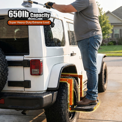 Tire Step Foldable Anti-Slip Thickened – 300 / 500 / 650 lb Capacity Adjustable Height for Truck SUV Trailer Maintenance