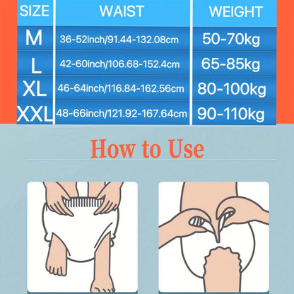 Disposable Incontinence Underwear for Seniors, High Absorbency Leak-Proof Pull-On Briefs, Ultra-Thin Breathable Cotton for Men & Women