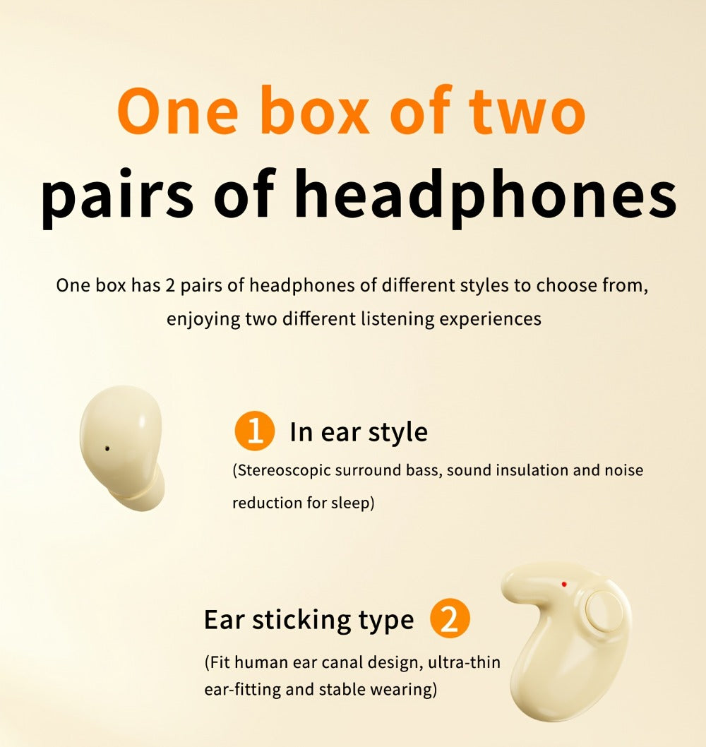 2-in-1 Wireless Earphones Couples Shared Audio Long Battery Life Clear Sound TV Movies for Bedside Audio, Alarms and Room Entertainment