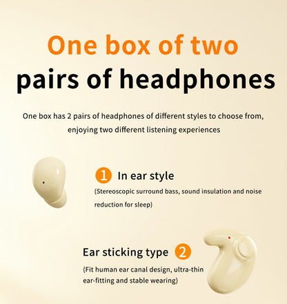 2-in-1 Wireless Earphones Couples Shared Audio Long Battery Life Clear Sound TV Movies for Bedside Audio, Alarms and Room Entertainment