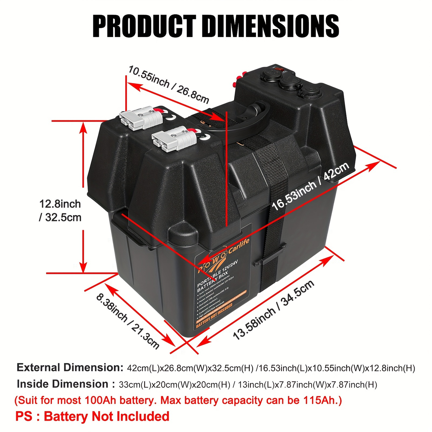 RV Battery Box Power Center Group 24-31 Smart Battery Holder with QC3.0 PD Fast Charge USB DC for an Everyday Personal Care Routine