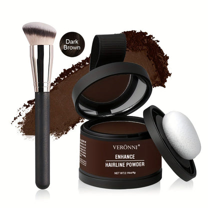 Hairline Shadow Powder Kit with Brush – Waterproof Hairline Concealer & Hair Root Touch Up Powder | Instant Fuller-Looking Hairline | 6