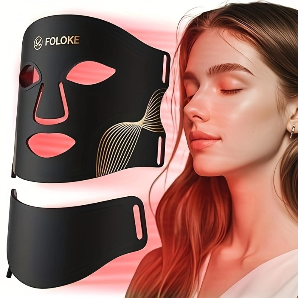 LED Light Therapy Face Mask 7 Color Red Light FDA Cleared Face and Neck Mask for Acne for Entryways, Bedrooms and Living Spaces