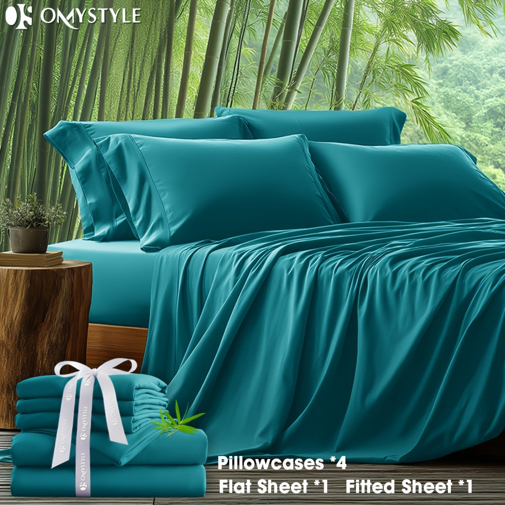Viscose-Derived Blend Sheet Set with 4- or 6-Piece Packages, 11 Colors and Four Bed Size Options