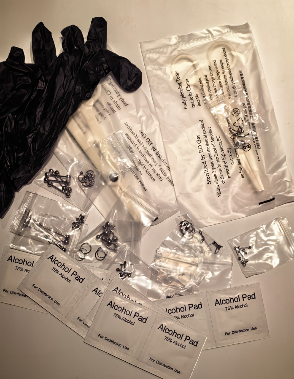 Professional Piercing Kit 120pcs, Complete Body Piercing Set with Stainless Steel Needles, Clamps