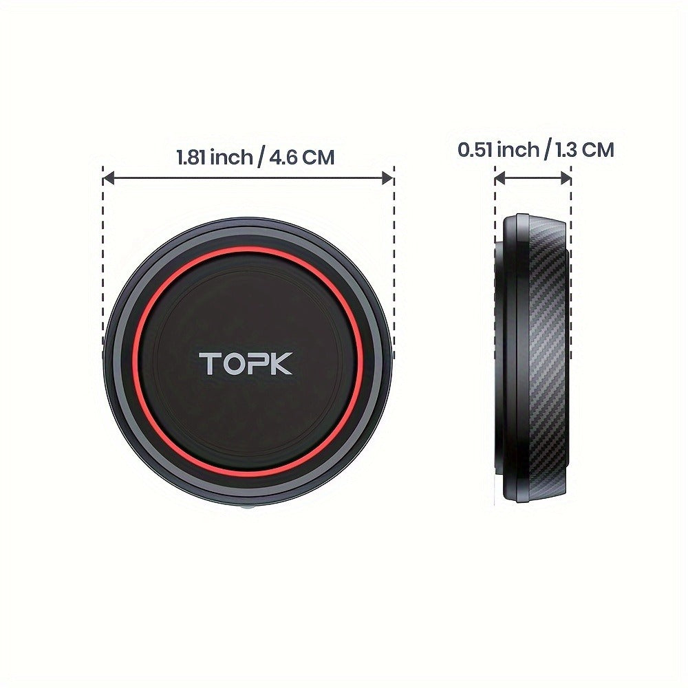 Two-Pack Magnetic Car Phone Mount with Round 4.6cm Heads, Short Bodies and Black Adhesive Dashboard Bases