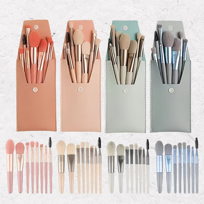 Makeup Brush Set 16pcs Complete Face Brush Kit – Blush Powder Eyeshadow Contour Brow & Lip Brushes, Soft Blendable Fragrance-Free Portable