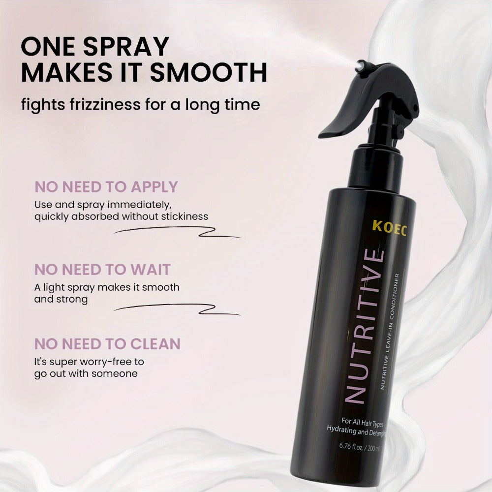 Keratin Biotin Leave-In Conditioner 6.76oz, Anti-Frizz Detangler with Argan Oil & Plant Extracts