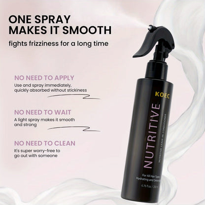 Keratin Biotin Leave-In Conditioner 6.76oz, Anti-Frizz Detangler with Argan Oil & Plant Extracts