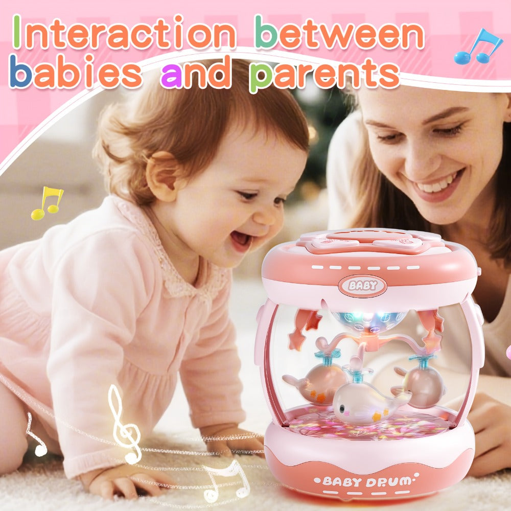 Baby Rotating Projector Music Toy 3 Months+, Interactive Animal Sounds & Lights, Multi-Functional Sensory Learning Toy for Infants