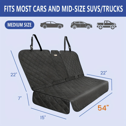 Car Back Seat Cover 60/40 Split Bench Waterproof 900D for Dogs & Kids – Non-Slip Heavy Duty Seat Protector for Cars Trucks SUVs
