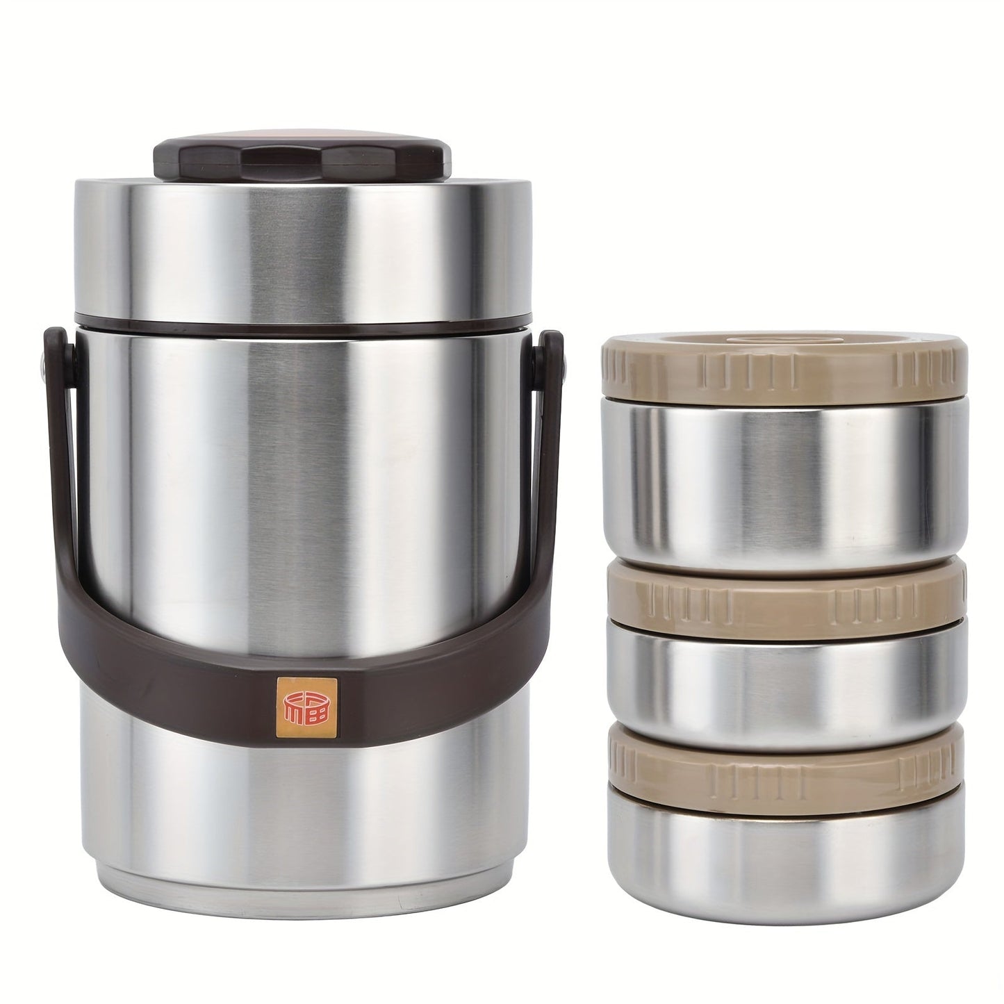 Food Storage Containers 67.63 oz Three-Layer 304 Stainless Steel Insulated Lunch Box with Wide-Mouth Opening