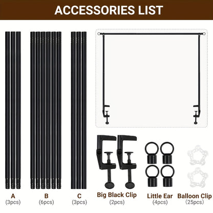 4x8ft Desktop Arch Stand for Photo Booth & Balloon Arrangements – Tool-Free Clip-On Durable Metal Backdrop Arch Frame for Weddings