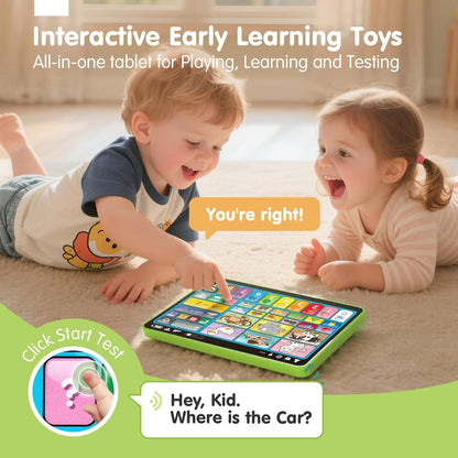Trilingual Toddler Learning Tablet Toy, 39 Buttons 4 Play Modes Alphabet Numbers Colors Animals Music