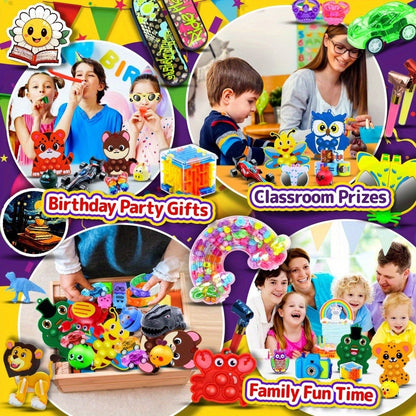 Bulk Party Favor Toys 1000-1200 Pcs, Fidget Toy Pack for Kids, Classroom Prizes, Goodie Bag Fillers