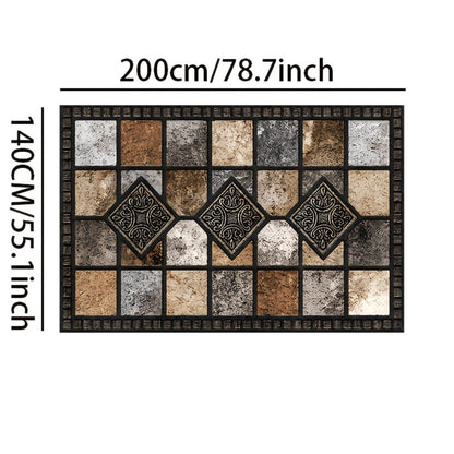 Area Rug for Bedroom, 56x80 Marble Tile Print with Soft Surface for Living Room, Bedroom or Covered Patio