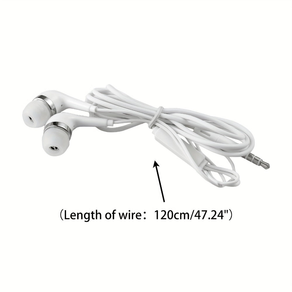 10 Pack Wired Earphones 3.5mm Bulk In-Ear Headphones Built-in Mic Volume Control for Bedside Audio, Alarms and Room Entertainment