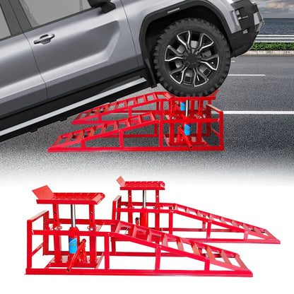 Hydraulic Car Ramps 2-Pack 5T High Lift Vehicle Wheel Ramps for Oil Change Tire Service for Entryways, Bedrooms and Living Spaces