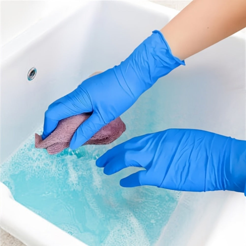 Anti-Slip Nitrile Gloves Bulk 200/500/1000pcs, Disposable Latex-Free Gloves for Aquarium Cleaning Pet Care Food Handling, S M L Sizes
